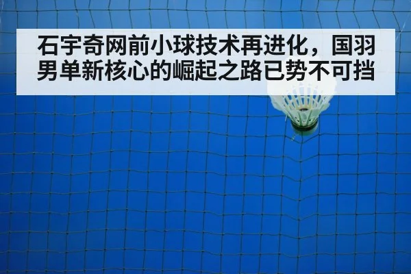 石宇奇网前小球技术再进化，国羽男单新核心的崛起之路已势不可挡